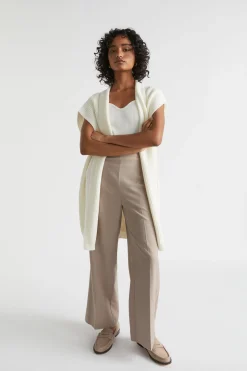 Seed Heritage Scarves & Kaftans-Wool Knit Gilet Cream