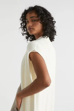 Seed Heritage Scarves & Kaftans-Wool Knit Gilet Cream