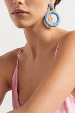 Seed Heritage Jewellery-Wrapped Circle Earring Bluebell