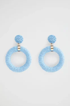 Seed Heritage Jewellery-Wrapped Circle Earring Bluebell