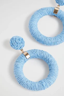 Seed Heritage Jewellery-Wrapped Circle Earring Bluebell