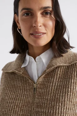 Seed Heritage Scarves & Kaftans-Zip Collared Bib Deep Brass